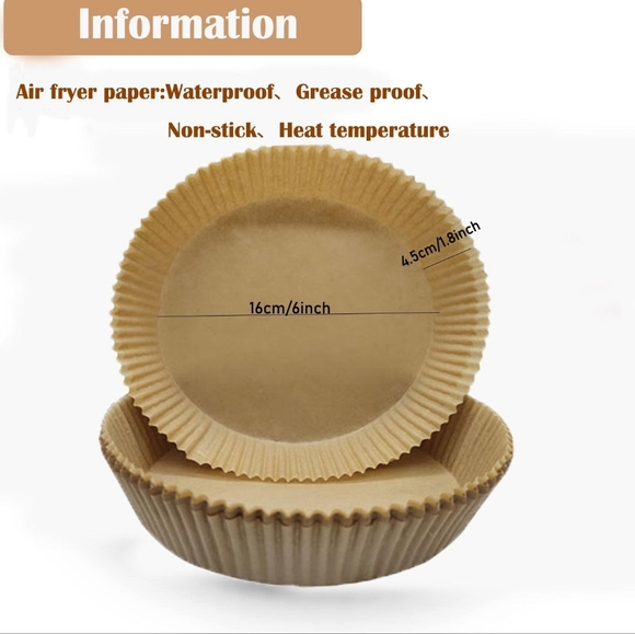 100 Air Fryer Disposable Non-Stick Oil Proof Waterproof Baking Paper Liners - Picture 4 of 10